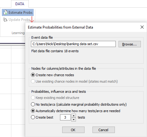 Probabilities from Big Data in DPL9