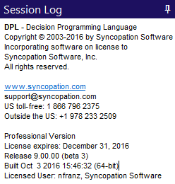 DPL 9 64-bit Version Indicated in SessionLog
