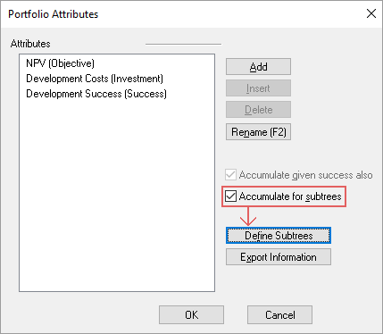 Specifying Subtree Attributes in DPL 9Portfolio