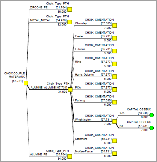 Results for a Clinical Decision Model - A DPL PolicyTree