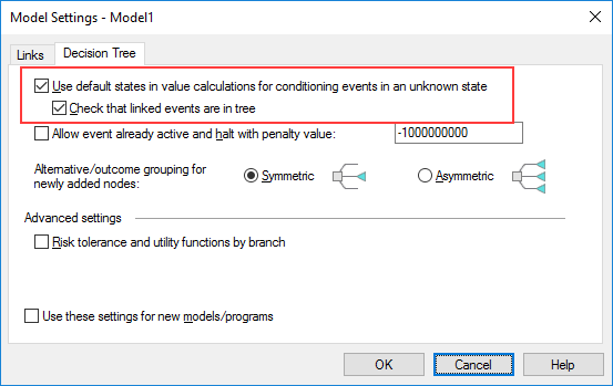 DPL Decision Tree ModelSettings